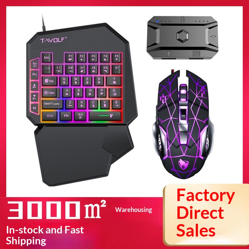 Keyboard Mouse Bundle Gaming - T-Wolf Tf950 5 In 1 One