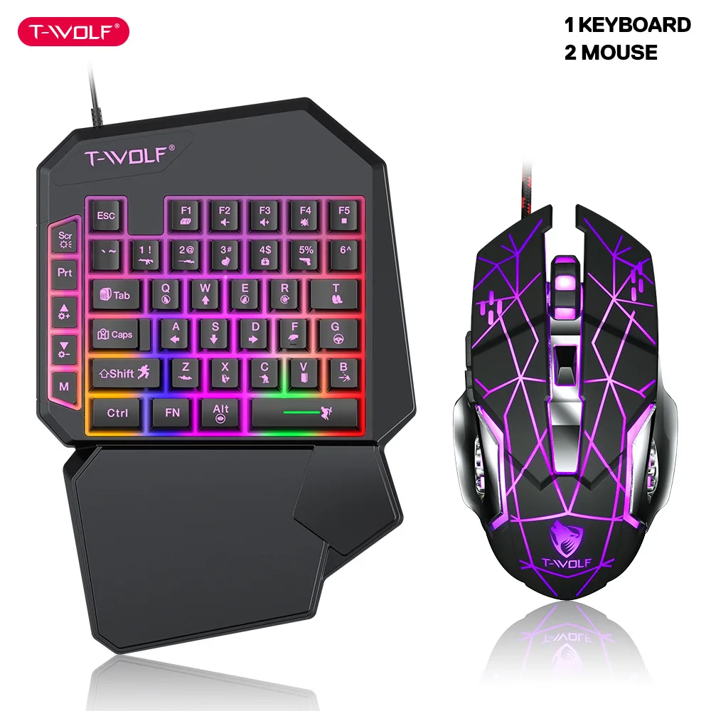 T-WOLF TF900 One Handed Keyboa – обзор и цена Gaming Keyboard Hand