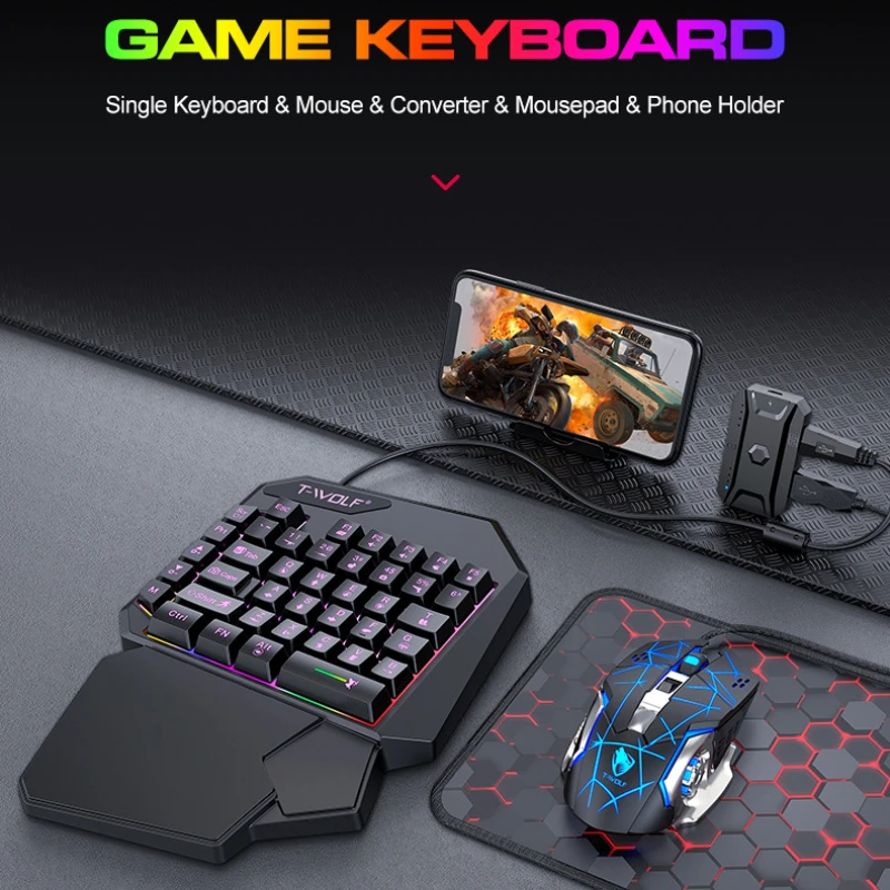 T-WOLF TF900 One Handed Keyboa – обзор и цена Gaming Keyboard Hand