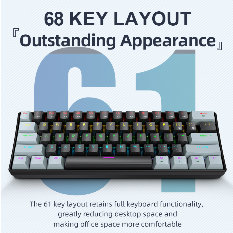APAYADO K61 Mini Mechanical Ke – обзор и цена Keyboard Gaming Blue Switch