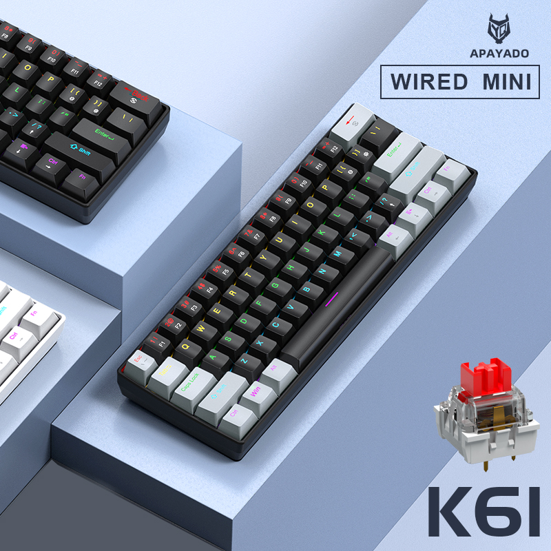 APAYADO K61 Mini Mechanical Ke – обзор и цена Keyboard Gaming Blue Switch