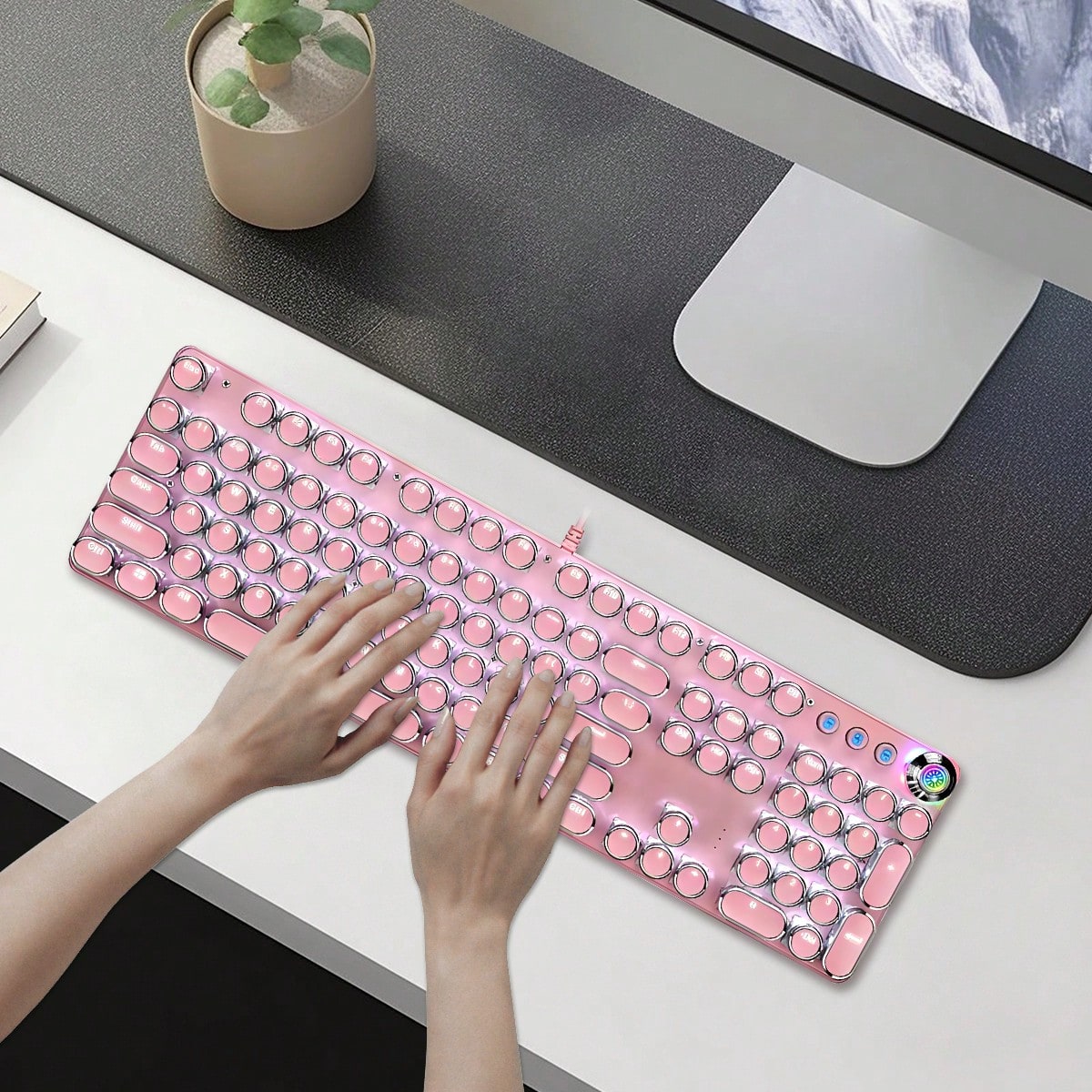 Typewriter Style Mechanical Ga – обзор и цена Keyboard Gaming Blue Switch