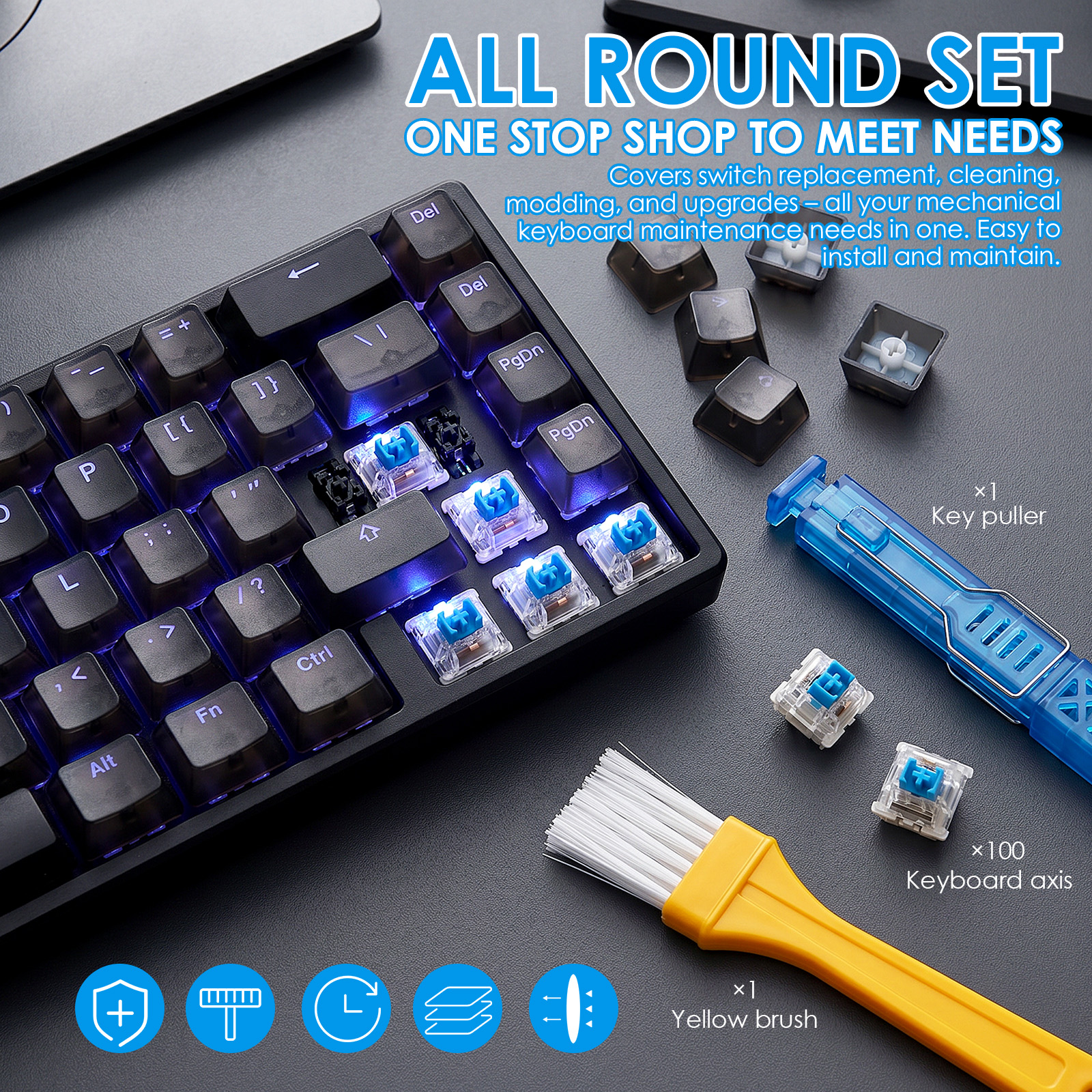 100Pack Clear RGB Backlight Me – обзор и цена Keyboard Gaming Blue Switch