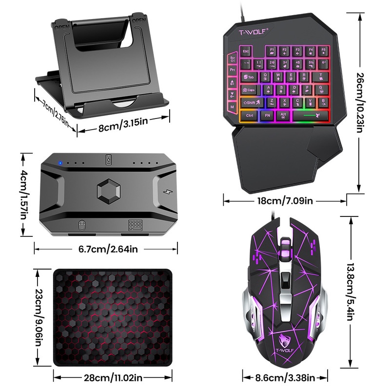 T-Wolf Tf950 5 In 1 One Handed – обзор и цена Keyboard Mouse Bundle Gaming