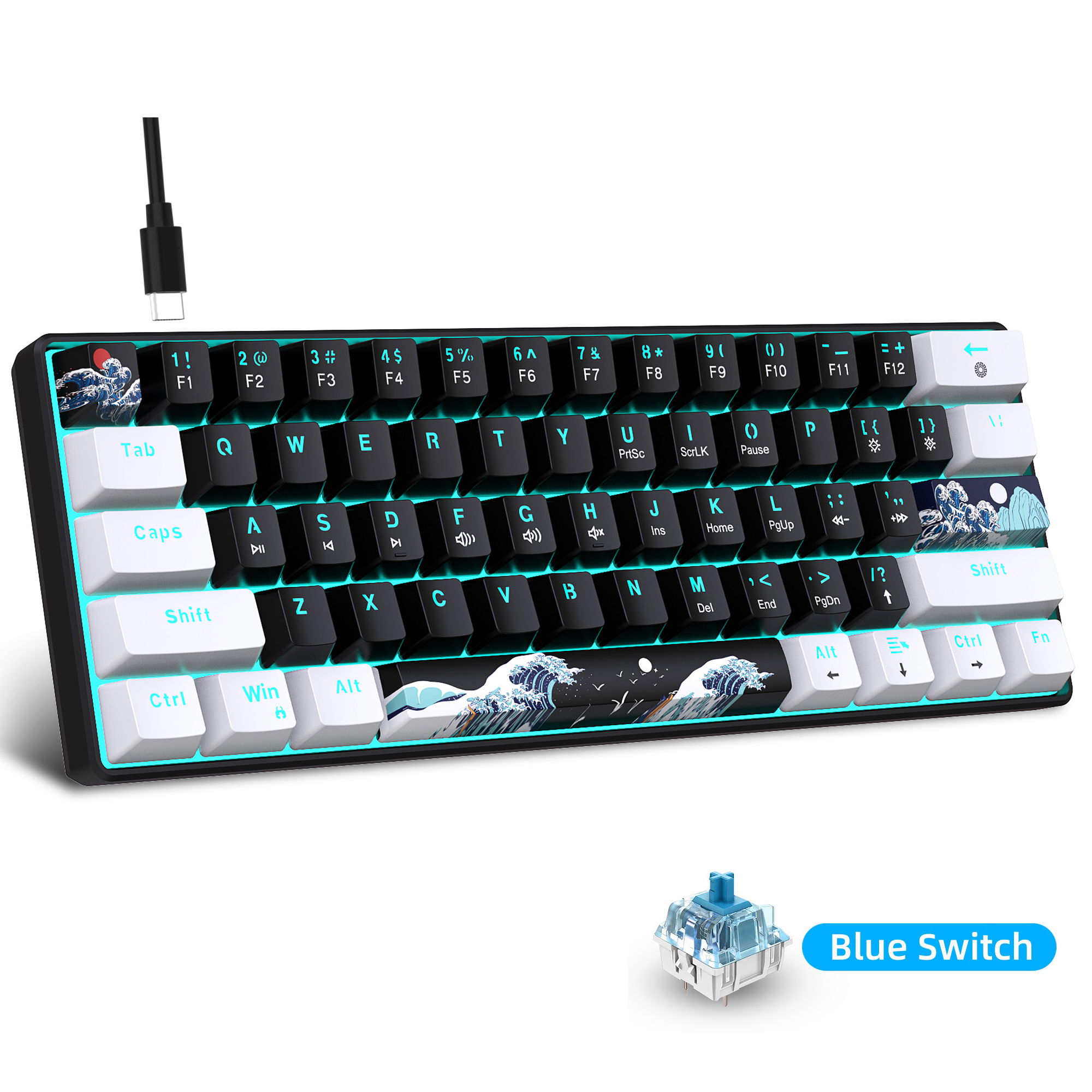 60% Mechanical Keyboard, Gamin – обзор и цена Keyboard Gaming Blue Switch