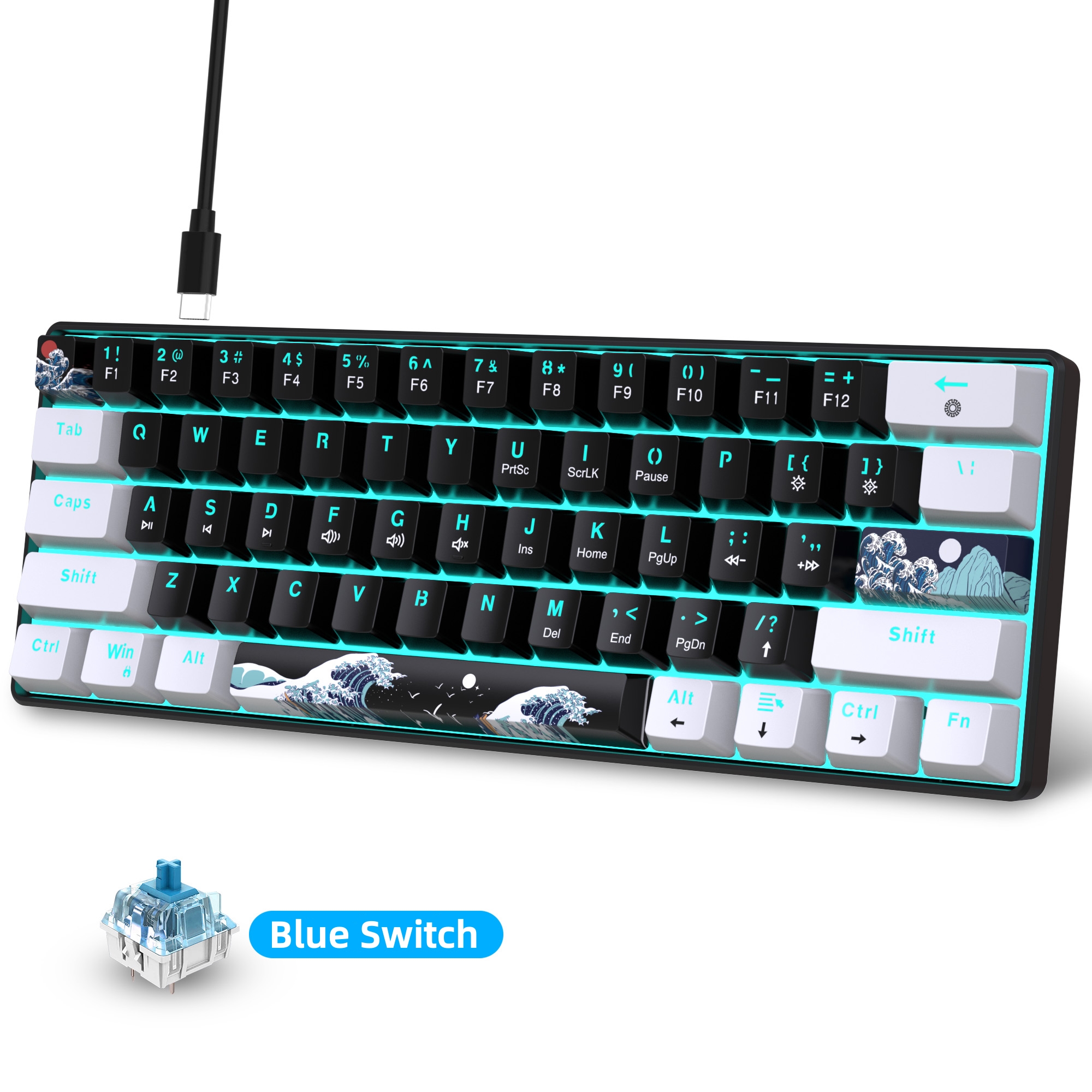 60% Mechanical Keyboard, Gamin – обзор и цена Keyboard Gaming Blue Switch