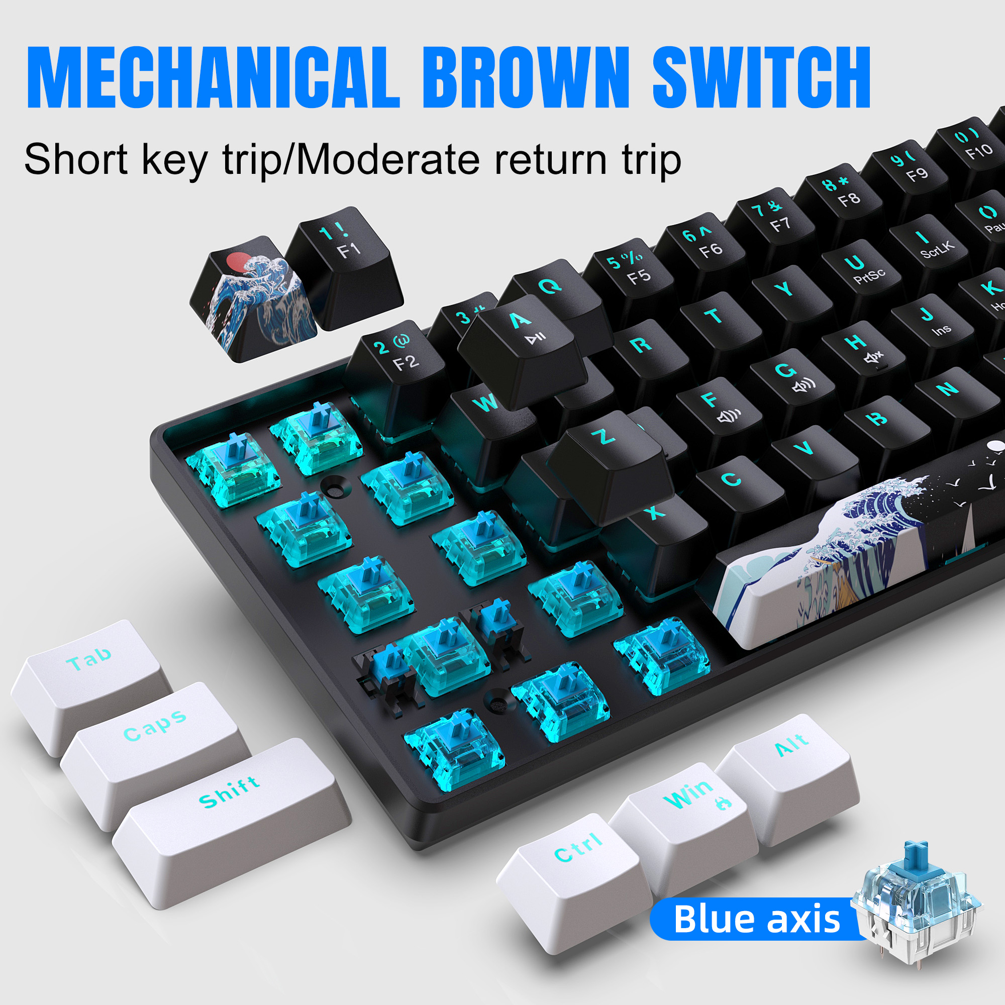 60% Mechanical Keyboard, Gamin – обзор и цена Keyboard Gaming Blue Switch