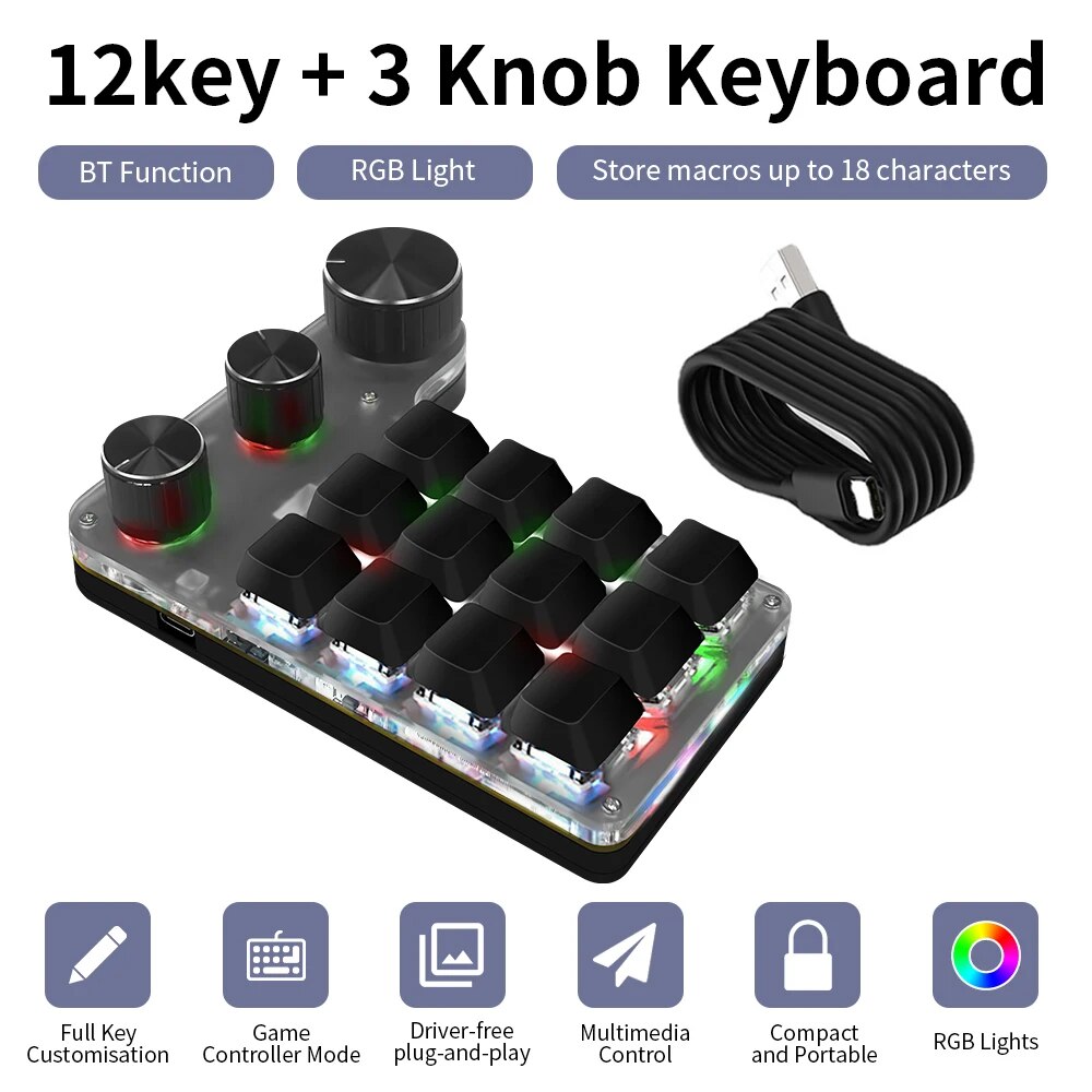 Bluetooth Programming Macro Cu – обзор и цена Gaming Keyboard Mini Mechanical
