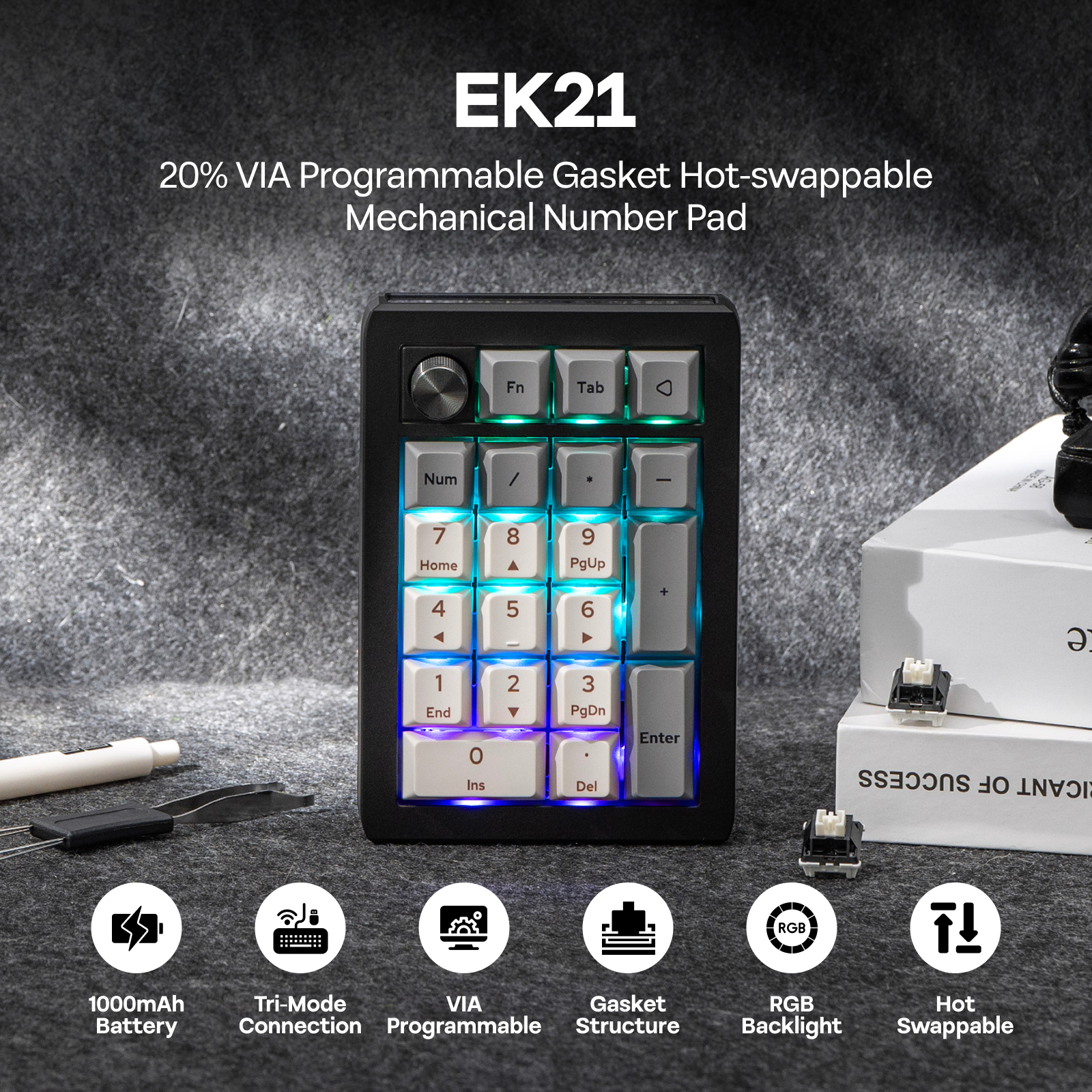 EPOMAKER EK21 VIA 20% Gasket W – обзор и цена Gaming Keyboard Mini Mechanical